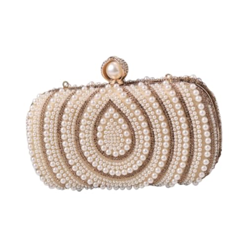 Baoblaze Abendkupplung Frauen Bag Party Prom Lady Perle Perlen Clutch Wallet Clutch -Geldbörse, Beige von Baoblaze