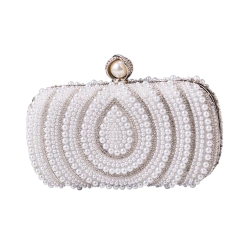 Baoblaze Abendkupplung Frauen Bag Party Prom Lady Perle Perlen Clutch Wallet Clutch -Geldbörse, Weiß von Baoblaze