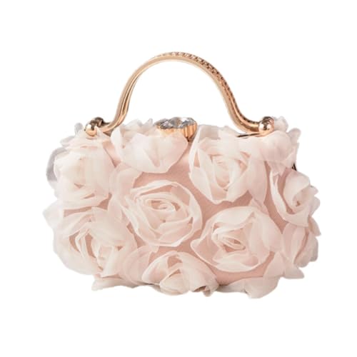 Baoblaze Blumenpartybeutel Kompakt Geldbeutel für Karten Prom Handyschlüssel Hochzeit Frau, Beige von Baoblaze