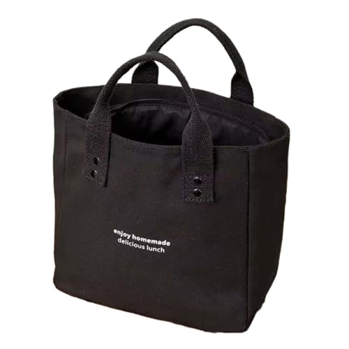 Baoblaze Canvas-Tragetasche für Damen, Canvas-Handtasche mit glattem Reißverschluss, tragbare Geldbörse, kleine Tragetasche für Damen, Schwarz von Baoblaze