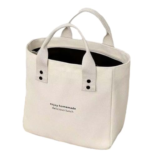 Baoblaze Canvas-Tragetasche für Damen, Canvas-Handtasche mit glattem Reißverschluss, tragbare Geldbörse, kleine Tragetasche für Damen, Weiß von Baoblaze