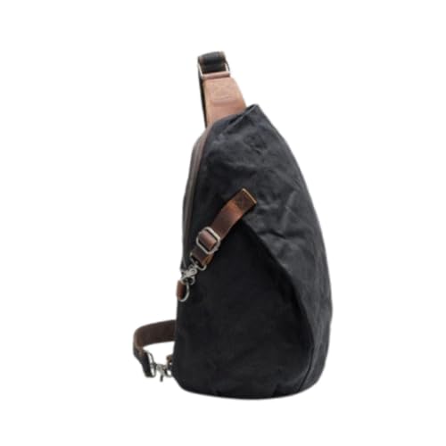 Baoblaze Canvas Umhängetasche Casual Daypacks mit Reißverschluss Moderner Herren Rucksack Schultertasche für Radfahren Camping Schlüssel, Schwarz von Baoblaze