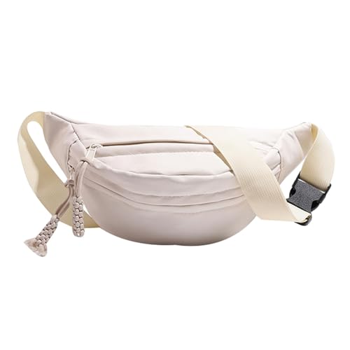 Damen Bauchtasche, Hüfttasche, Umhängetaschen, Tragetasche, Gürteltasche, stilvolle Umhängetasche, Brusttasche für Radfahren, Rucksackreisen, Wandern, Weiß von Baoblaze