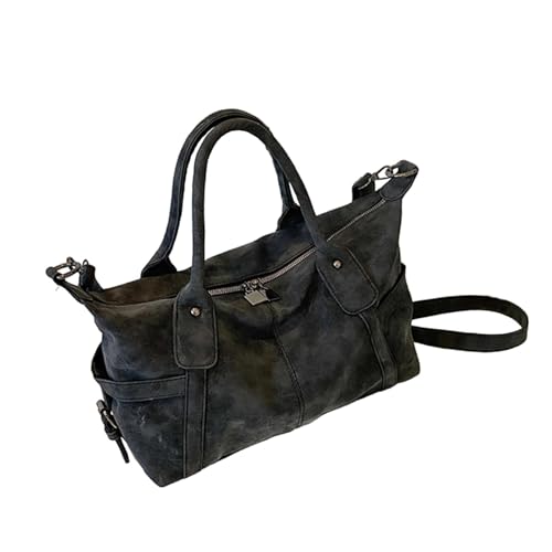 Baoblaze Damen Wildleder Schulterbetreuung Trendy Hobo Handtasche zum Pendeln im Freien Dating im Freien, Schwarz von Baoblaze