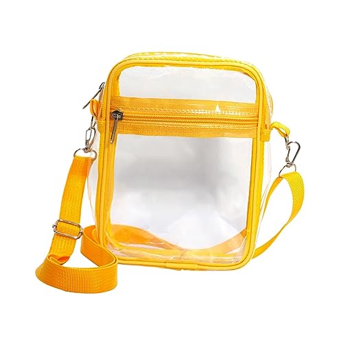 Baoblaze Durchsichtige Tasche, Transparente Tasche, Durchsichtiges PVC, Großes Fassungsvermögen, Sichtbare, Durchsichtige Geldbörse, Durchsichtige Umhängetasch, gelb groß von Baoblaze