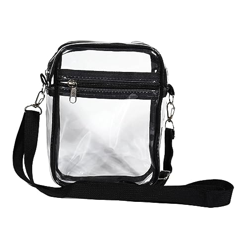 Baoblaze Durchsichtige Tasche, Transparente Tasche, Durchsichtiges PVC, Großes Fassungsvermögen, Sichtbare, Durchsichtige Geldbörse, Durchsichtige Umhängetasch, schwarz klein von Baoblaze