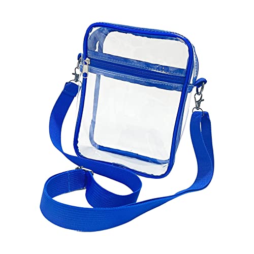 Baoblaze Durchsichtige Umhängetasche, Umhängetasche, Stadion, verstellbarer Schultergurt, einfache Damenhandtasche, durchsichtige Geldbörse, Tasche für, Blau groß von Baoblaze