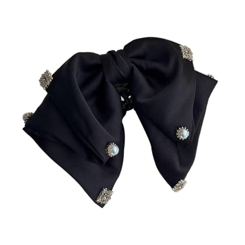Baoblaze Frauen Haar Klaue Clip Rutschfeste Pferdeschwanz Halter Haarspange Kopfschmuck Haar Zubehör, Schwarzsatin 20x10x2cm von Baoblaze