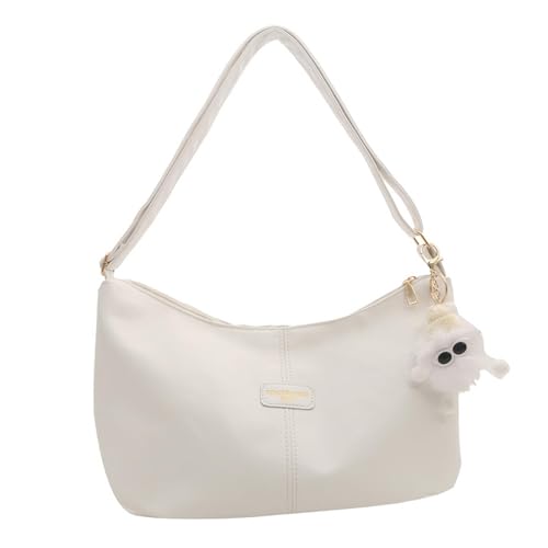 Baoblaze Frauen -Knödelbeutel trendy mit Keyring -Umhängetasche für Urlaub jeden Tag, Weiß von Baoblaze