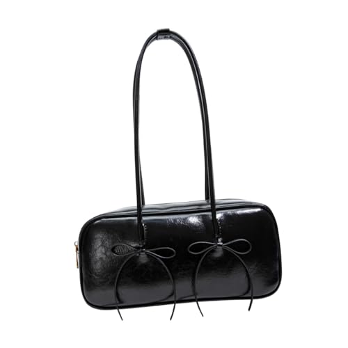Baoblaze Frauen PU Umhängetasche Einkaufstasche Achselhöhle Tasche Griff Handtasche zum Pendeln, Schwarz von Baoblaze