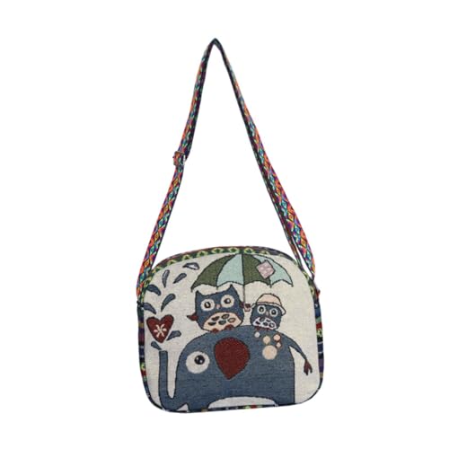 Baoblaze Frauen Umhängetasche Mode Canvas Freizeit für Reisebrickssport -Strandcamping, Eule von Baoblaze