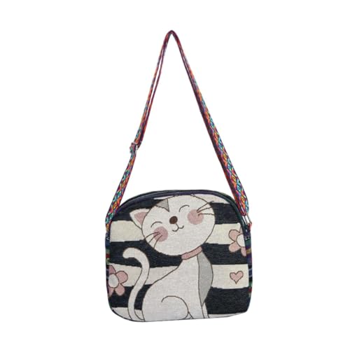 Baoblaze Frauen Umhängetasche Mode Canvas Freizeit für Reisebrickssport -Strandcamping, Katze Baoblaze Frauen Umhängetasche Mode Canvas Freizeit für Reisebrickssport -Strandcamping, Katze von Baoblaze