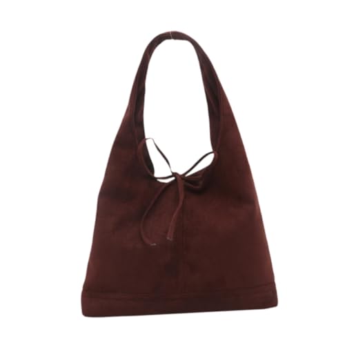 Baoblaze Frauen Wildlederöte -Umhängetasche stilvolle modische Reisetasche zum Geburtstag Sommer, Kaffee von Baoblaze