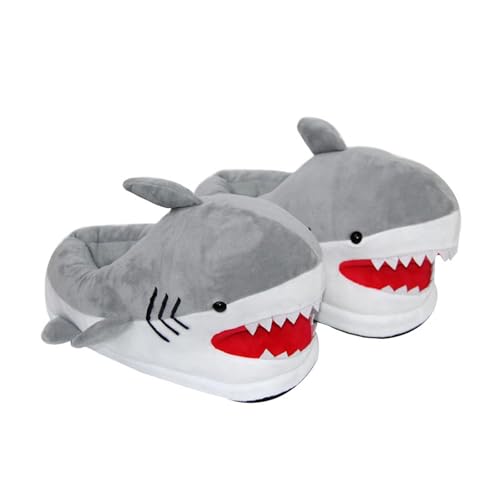 Baoblaze Fuzzy Shark Hausschuhe Tier Plüsch Hausschuhe halten warm süße -Paar Schuhe von Baoblaze