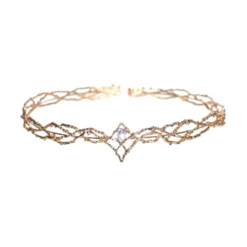 Baoblaze Geburtstag Tiara Legierung Kopfschmuck Fee Krone für Karneval Party Cosplay, Weiße Strasssteine von Baoblaze