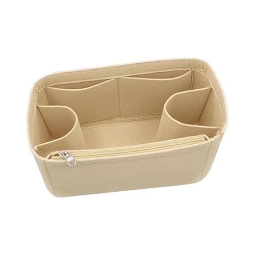 Baoblaze Geldbörse Organizer Einsatz Tote Organizer Tasche Tragbarer Shaper Filz Handtasche Organizer, Light Beige L von Baoblaze