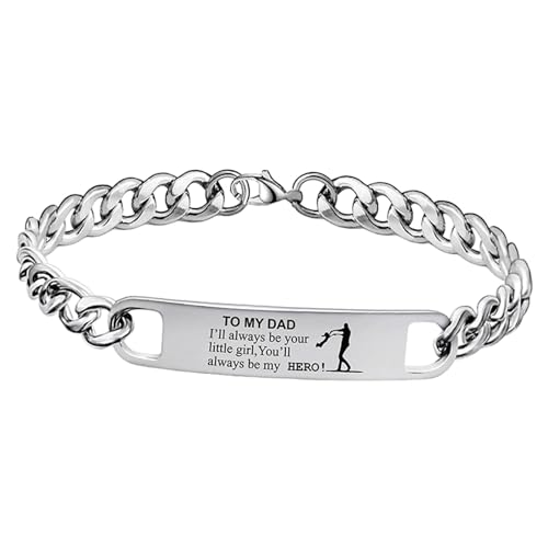 Baoblaze Gliederkettenarmband, für Herren, 20 cm, Manschettenarmband, Schmuck, Geschenke, Gliederarmband für den Vatertag, Silber von Baoblaze