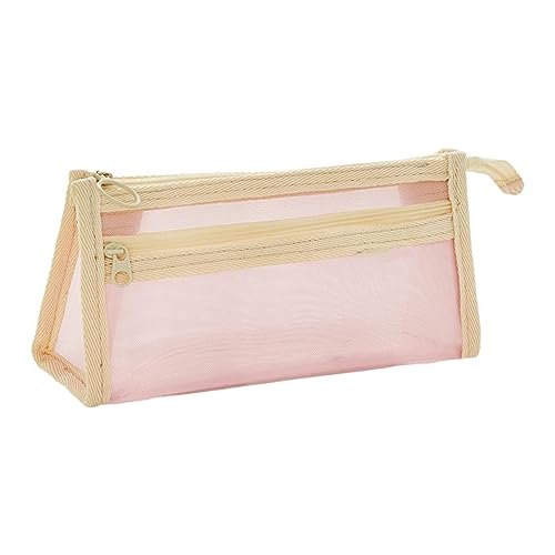 Baoblaze Großes Federmäppchen, Stifttasche mit Reißverschluss, Stifteetui, Reise-Kulturbeutel, tragbare Bleistiftbox, transparentes Federmäppchen, ROSA von Baoblaze