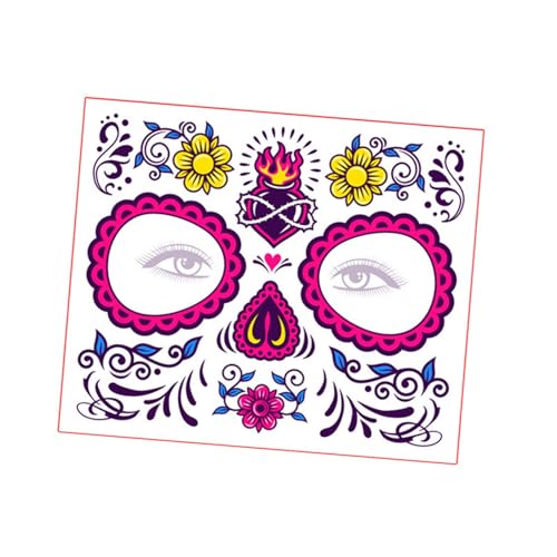 Baoblaze Halloween Gesicht Aufkleber Fo Kinder Erwachsene Schädel Gesicht Aufkleber für Karneval Maskerade, Style C von Baoblaze