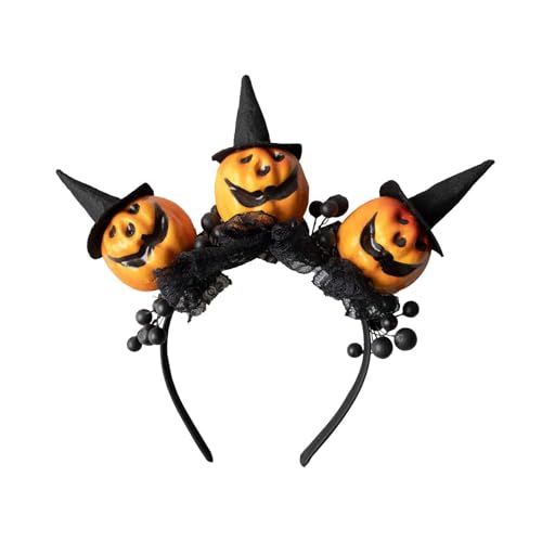 Baoblaze Halloween-Stirnband, Kürbis-Stirnband, Foto-Requisiten, lustiges Kürbis-Haarband für Halloween-Partys, Cosplay, Leckerli- oder Streich-Dekorationen von Baoblaze