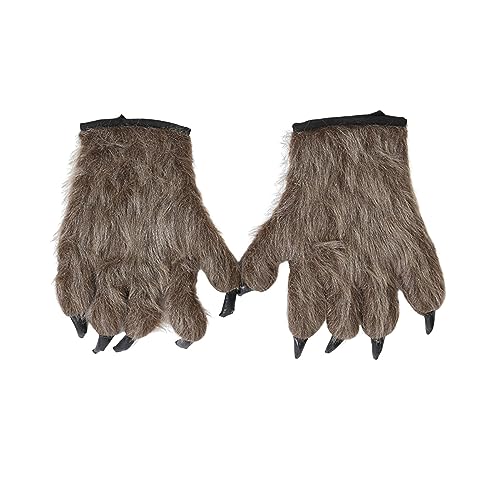 Baoblaze Halloween Werwolf Handschuhe Haarige Hände Handschuhe Cosplay Kostüm Zubehör Fäustlinge Requisiten für Erwachsene Kinder Clown Handschuhe Wolf Krallen von Baoblaze