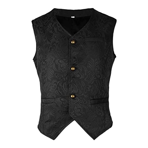 Baoblaze Herren Steampunk Chasuble Aus JacquardChasuble Mit Schmaler, Schwarz, M von Baoblaze