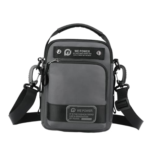 Baoblaze Herren Umhängetasche Verstellbares Gurt Leicht Satchel Nylon Mode Taille Pack Crossbody -Tasche zum Einkaufsmöglichkeiten im Freien im Freien, Grau von Baoblaze
