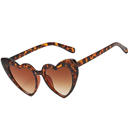 Baoblaze Herzförmige Sonnenbrille Sonnenbrillen Brillen UV400 für Holiday Party Beach, Leopardenbraun von Baoblaze