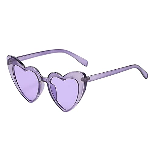 Baoblaze Herzförmige Sonnenbrille Sonnenbrillen Brillen UV400 für Holiday Party Beach, Violett von Baoblaze