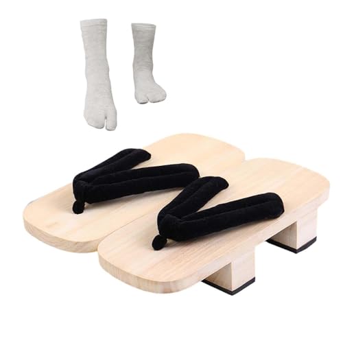 Baoblaze Japanische Holzclogs, rutschfeste, bequeme Flip-Flops, lässige Sandalen für den täglichen Strand, 42 von Baoblaze