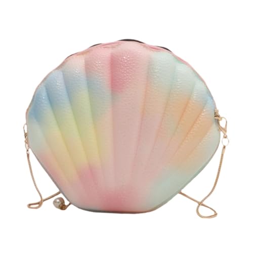 Baoblaze Ketten-Umhängetasche, leichte Umhängetasche in Muschelform mit Reißverschluss für die, Mehrfarbig von Baoblaze