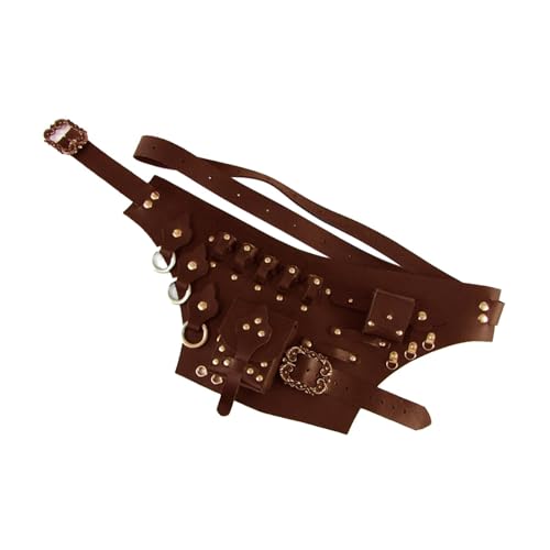 Baoblaze Mittelalterliche Trankflaschentasche, Vintage-Steampunk-Zubehör, Cosplay-Kostüm-Hüfttasche für -Festivals und Unterhaltung, braun von Baoblaze