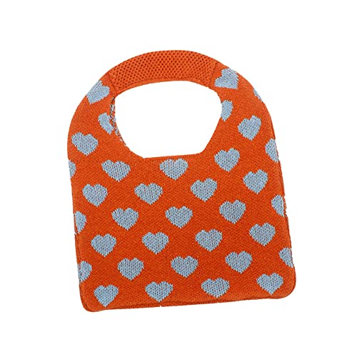 Baoblaze Mode-Frauen-Strickhandtasche, Hohle große Kapazitäts-Liebe für Einkaufsparty-Mädchen, Orange von Baoblaze