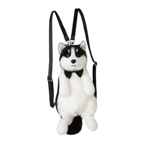 Baoblaze Niedlicher Rucksack in Welpenform, abnehmbare, verstellbare Schultergurte für Kinder und Erwachsene, Schwarzer Bogen von Baoblaze