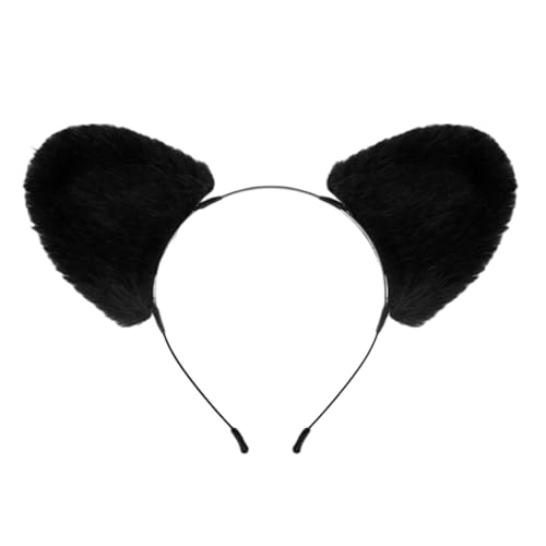 Baoblaze Panda Ohren Stirnband Cosplay Tier Kopfbedeckung für Rolle Spielen Maskerade Geschenke, Schwarz von Baoblaze