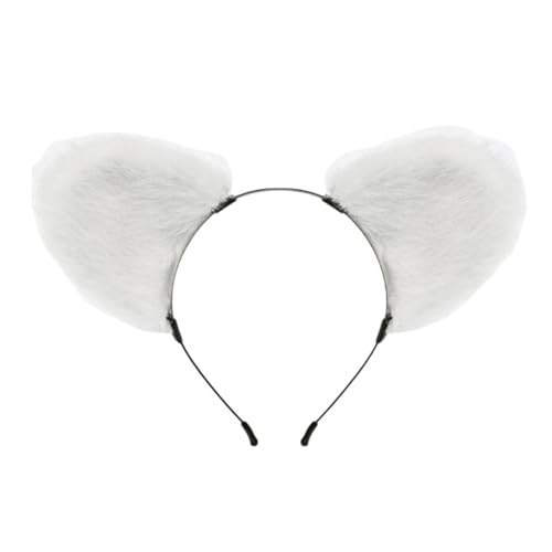 Baoblaze Panda Ohren Stirnband Cosplay Tier Kopfbedeckung für Rolle Spielen Maskerade Geschenke, Weiß von Baoblaze