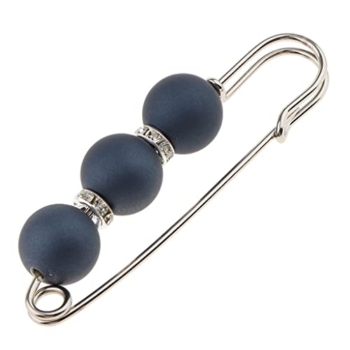 Baoblaze Perlen Sicherheitsnadeln Brosche Clip für Damen Schal Mantel Kleid, Mode Accessoire, Blau von Baoblaze