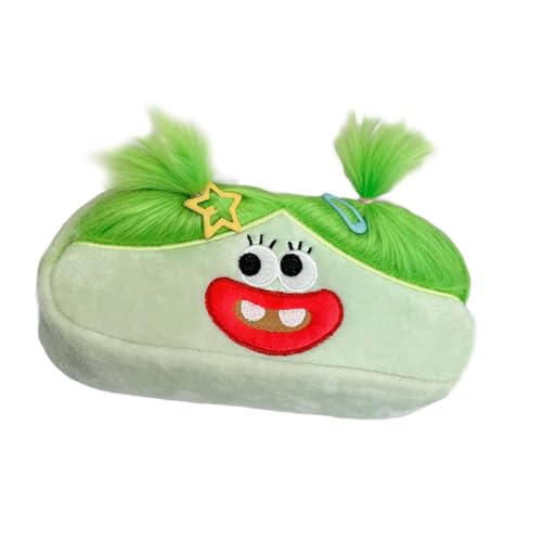 Baoblaze Plüsch Bleistiftkoffer Schreibwarenlager Großkapazität Stiftmarker Halter Großer Bleistiftbeutel Kosmetische Tasche für Mädchen Kinder Kinder, GrÜn von Baoblaze