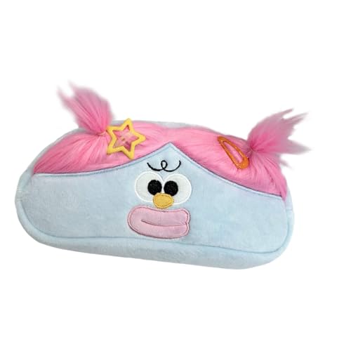 Baoblaze Plüsch Bleistiftkoffer Schreibwarenlager Großkapazität Stiftmarker Halter Großer Bleistiftbeutel Kosmetische Tasche für Mädchen Kinder Kinder, Hellblau von Baoblaze