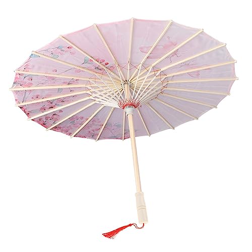 Baoblaze Regenschirm aus geöltem Papier im chinesischen Stil, klassischer Tanzschirm, Winddicht, mit Aufbewahrungstasche, orientalischer Ölpapier-Sonnenschirm, Stil h von Baoblaze