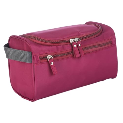 Baoblaze Reise-Kulturbeutel, Rasiertasche für Toilettenartikel, Zubehör, Badezimmertasche, Herren und Damen, mit Griff, Toilettenartikel-Organizer, Burgund von Baoblaze