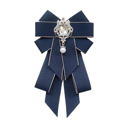 Baoblaze Schleifenbrosche mit Schleife, vorgebundene Krawatte mit Schleife für Damen und Mädchen, dekorative Krawattennadel mit Schleife, Hemdkrawatte für, Blau von Baoblaze