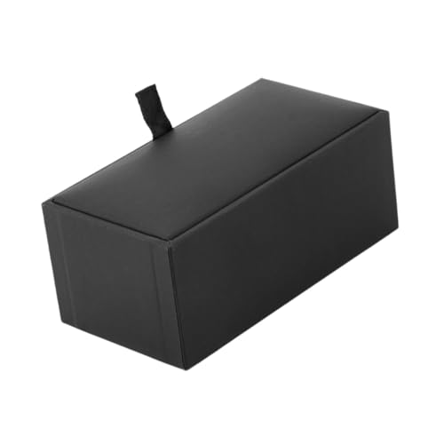 Baoblaze Schmuck Display Hülle Cuff Links Geschenkbox Organizer Flip Cover rotierende Manschettenknöpfe Display Box Cufflink Box Hülle für Männer Reisen, Schwarz von Baoblaze