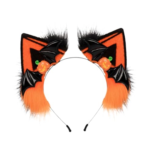 Baoblaze Stirnband Anime Cosplay Requisiten Frauen Cartoon Ohren Haar Hoop für Halloween, Orange Schwarz von Baoblaze