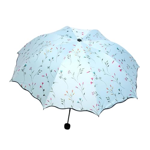 Baoblaze Taschenschirm, Sonnenschutz, wetterfest, für Regen, Reiseschirm für Männer und Frauen, zum Wandern, Geschenk zum Pendeln, Hellblau von Baoblaze