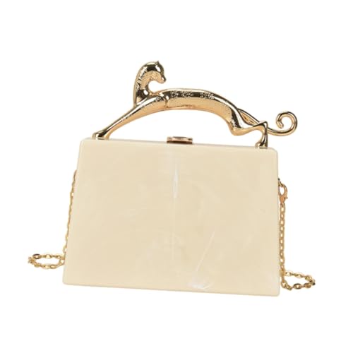 Baoblaze Women Acryl -Geldbörse Trendige Handtasche mit Abnehmbarer Kette für Dating -Party -Bankett, Weiß von Baoblaze