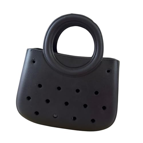 Baoblaze Womens Beach Bag wasserdichte kleine Einkaufstaschen Korb PVC Offene Sommerreisehandtasche, Schwarz von Baoblaze