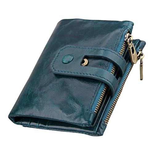 Baoblaze -blockierende Geldbörse, Bifold-Brieftasche für Herren, große Kapazität, solides Münzfach, Geldbörse mit Schnappverschluss und Mehreren, Blau von Baoblaze