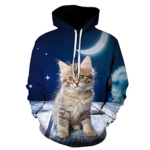 Baobli Nette 3D Katze Hoodies Herren Damen Sweatshirt Harajuku Mit Kapuze Herbst Tier Hoodies Streetwear Pullover W2018 L von Baobli