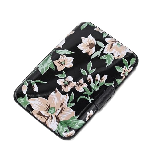 Kreditkartenetui, Mini-RFID, kleine Aluminium-Karten-Brieftasche, blockierend, schlankes Metall-Visitenkartenetui, RFID-blockierende Vordertasche, Hartschalen-Etui für Männer und Frauen, Camellia, von Baocool